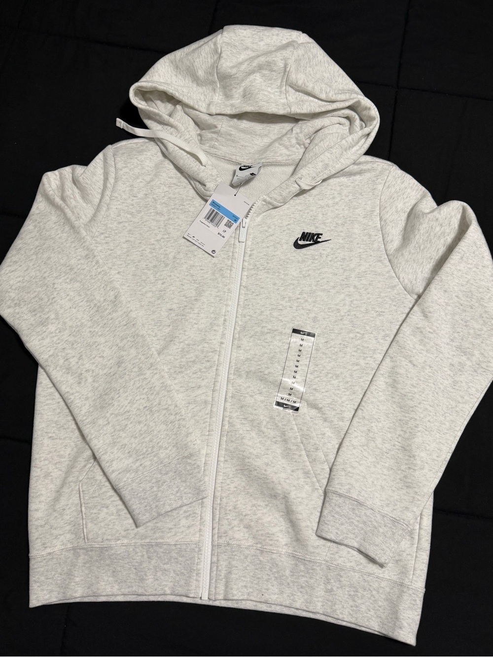 Nike women Heather Light Gray Full-Zip Hoodie